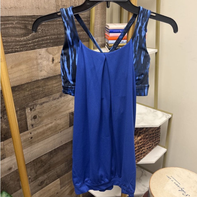 Lululemon Blue & Black Open Back Tank